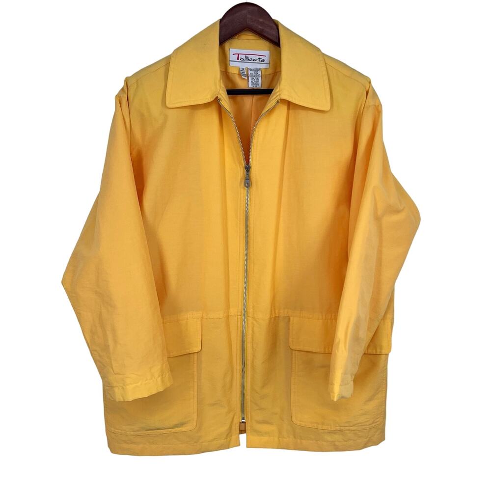 Talbots Oversized XS Yellow Jacket Coat Womens Fall Autumn Shirt Top Vintage